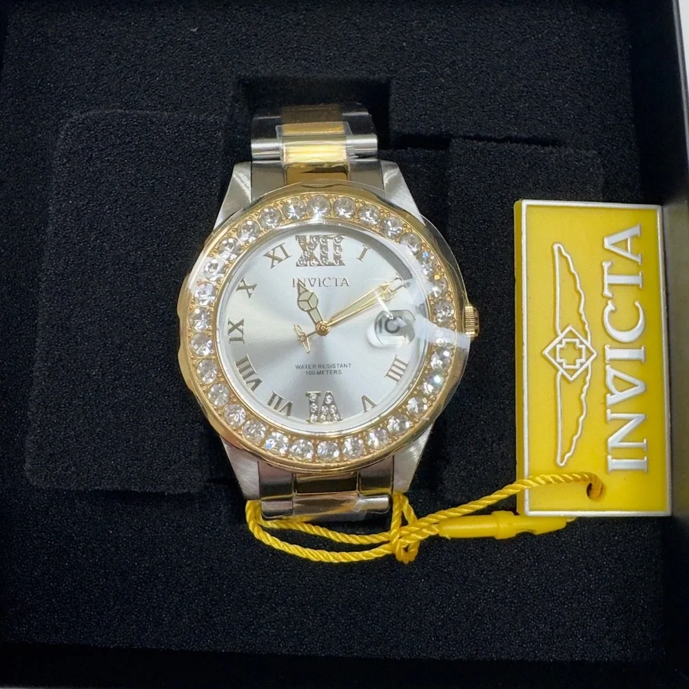 Invicta Pro Driver Watch Women 38mm Two-Tone New Crystal Bezel Date 20215