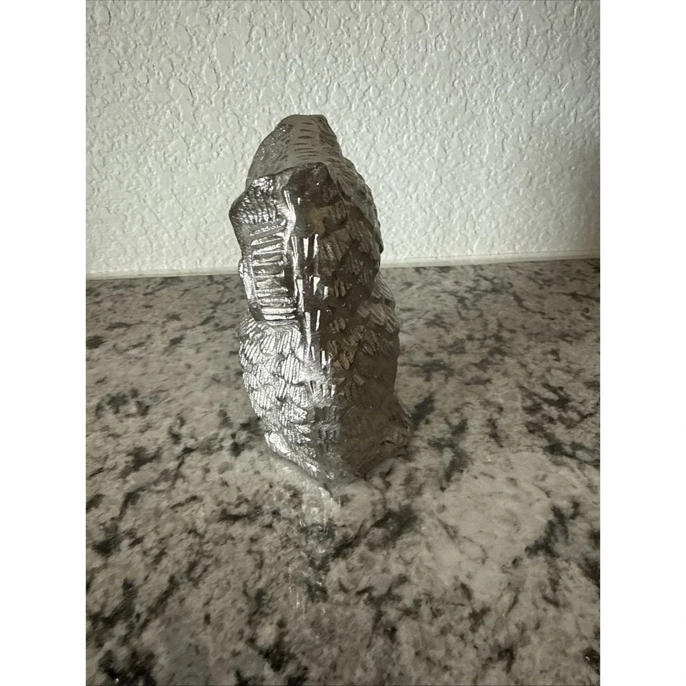 Vintage Owl Figurine Silver 5 1/2 Inches