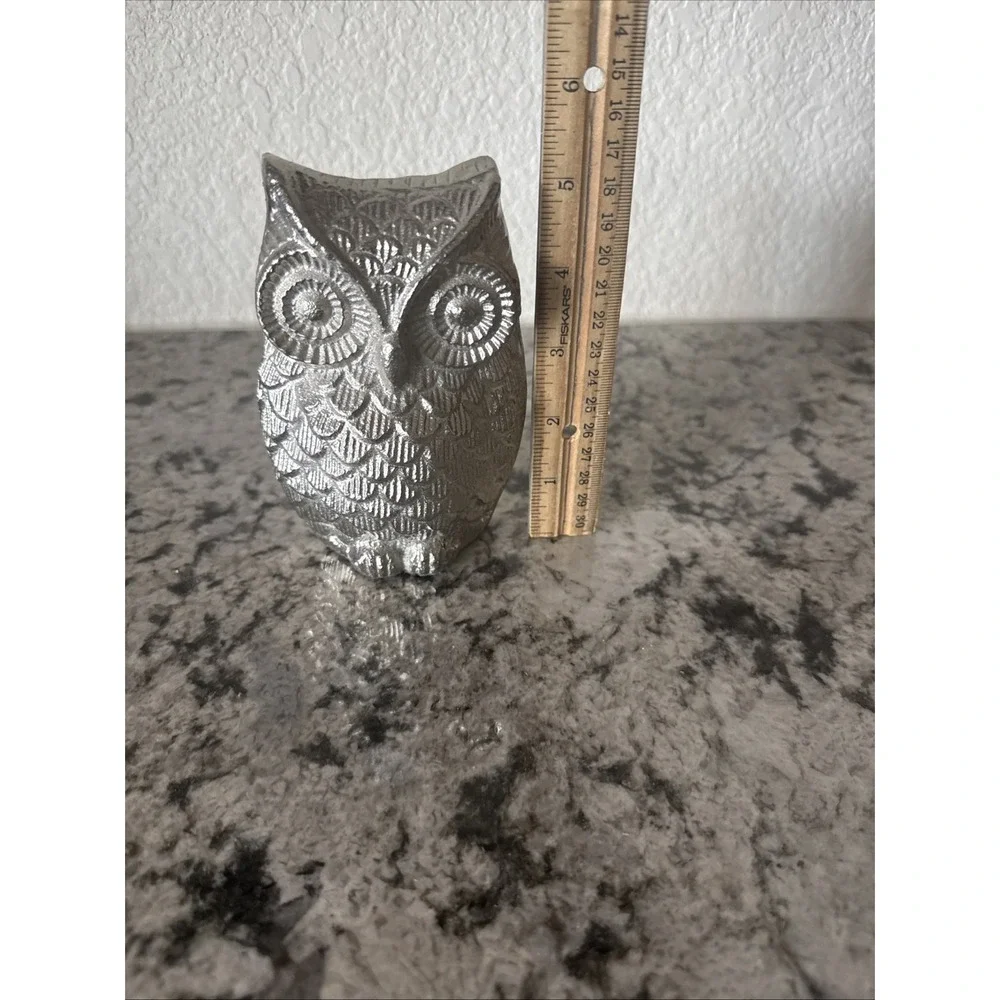 Vintage Owl Figurine Silver 5 1/2 Inches