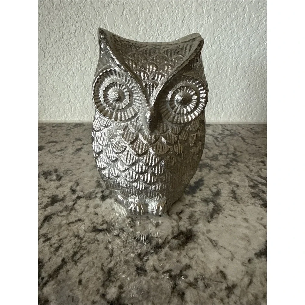 Vintage Owl Figurine Silver 5 1/2 Inches