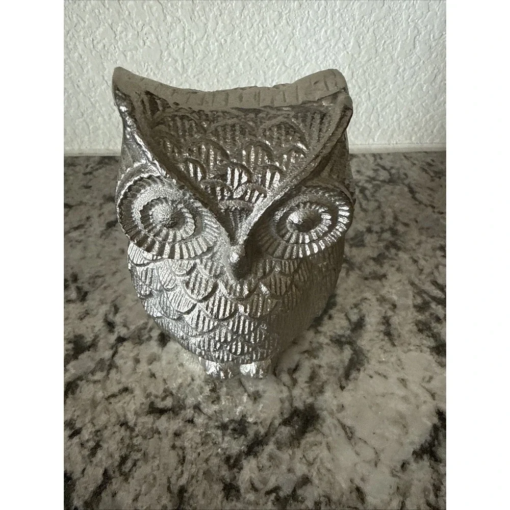 Vintage Owl Figurine Silver 5 1/2 Inches