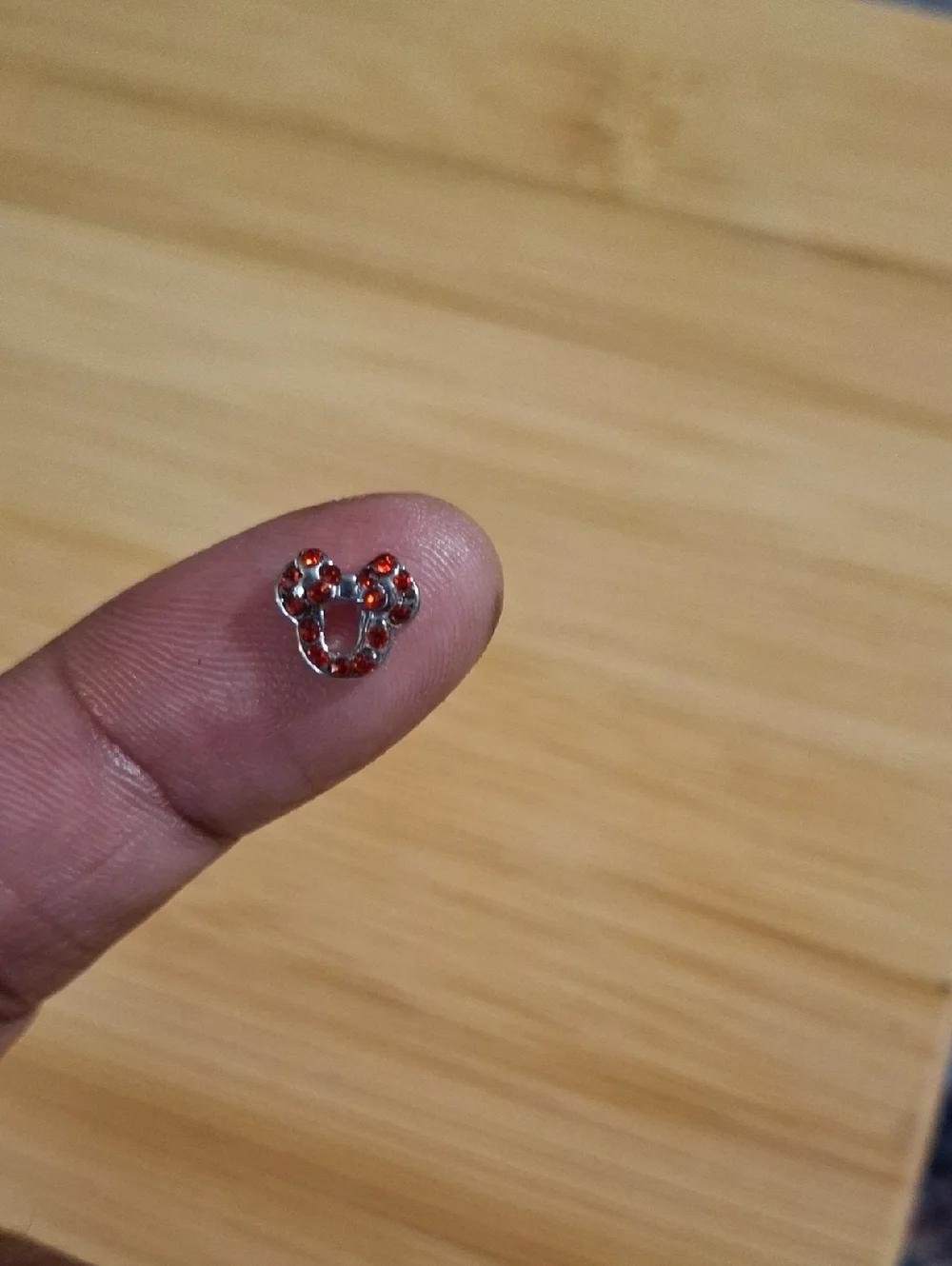 Minnie-Style Charm with Red Crystals For Floating Locket