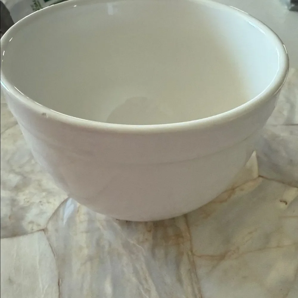 Crate & Barrel Cream Ceramic Bowl 5'in
