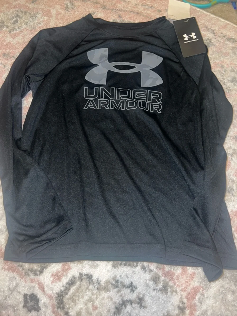 Under Armour Black Long Sleeve Logo Performance Tee