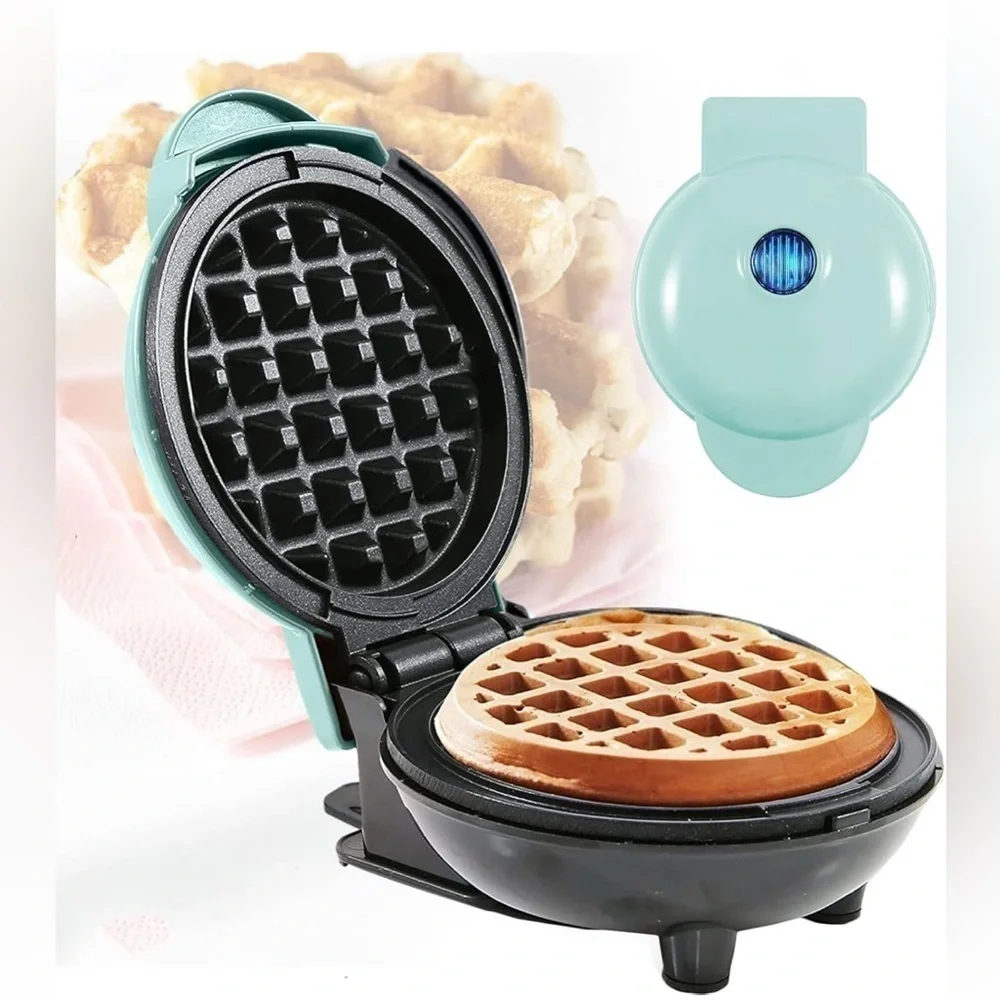 Dash Mini Maker: Aqua Mini Waffle Maker Machine - Pre-owned In‎ Box