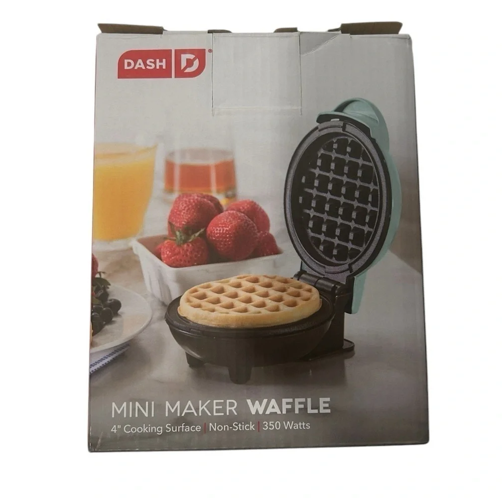 Dash Mini Maker: Aqua Mini Waffle Maker Machine - Pre-owned In‎ Box