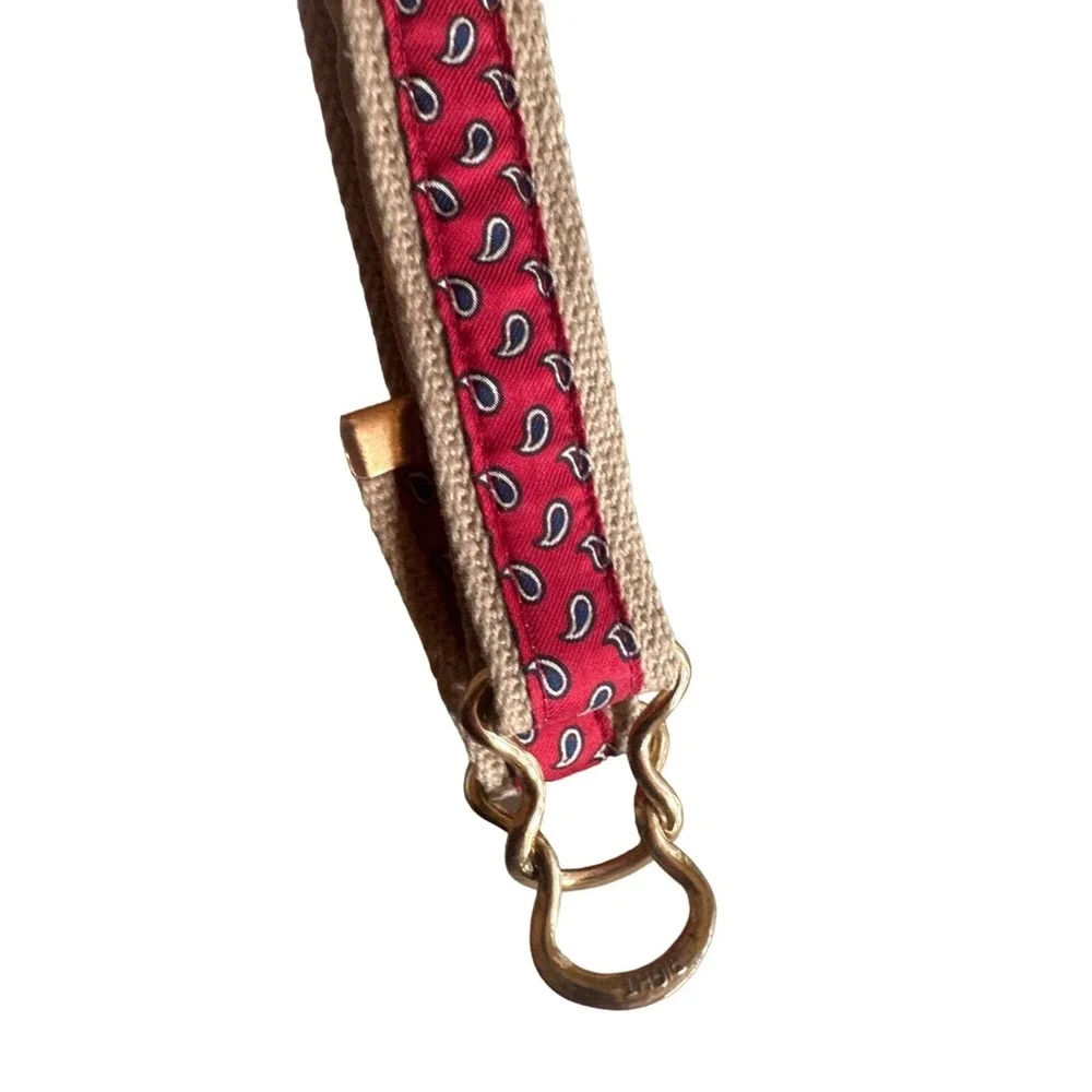 Ginnie O'Hansen Designs Belt Adjustable Stretch Interlock Red Blue Paisley Youth