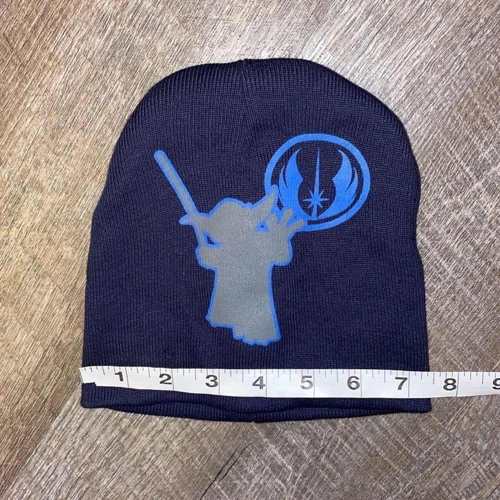 Star Wars Navy Knit Yoda Jedi Graphic Beanie Hat size boys 18 (XXL)