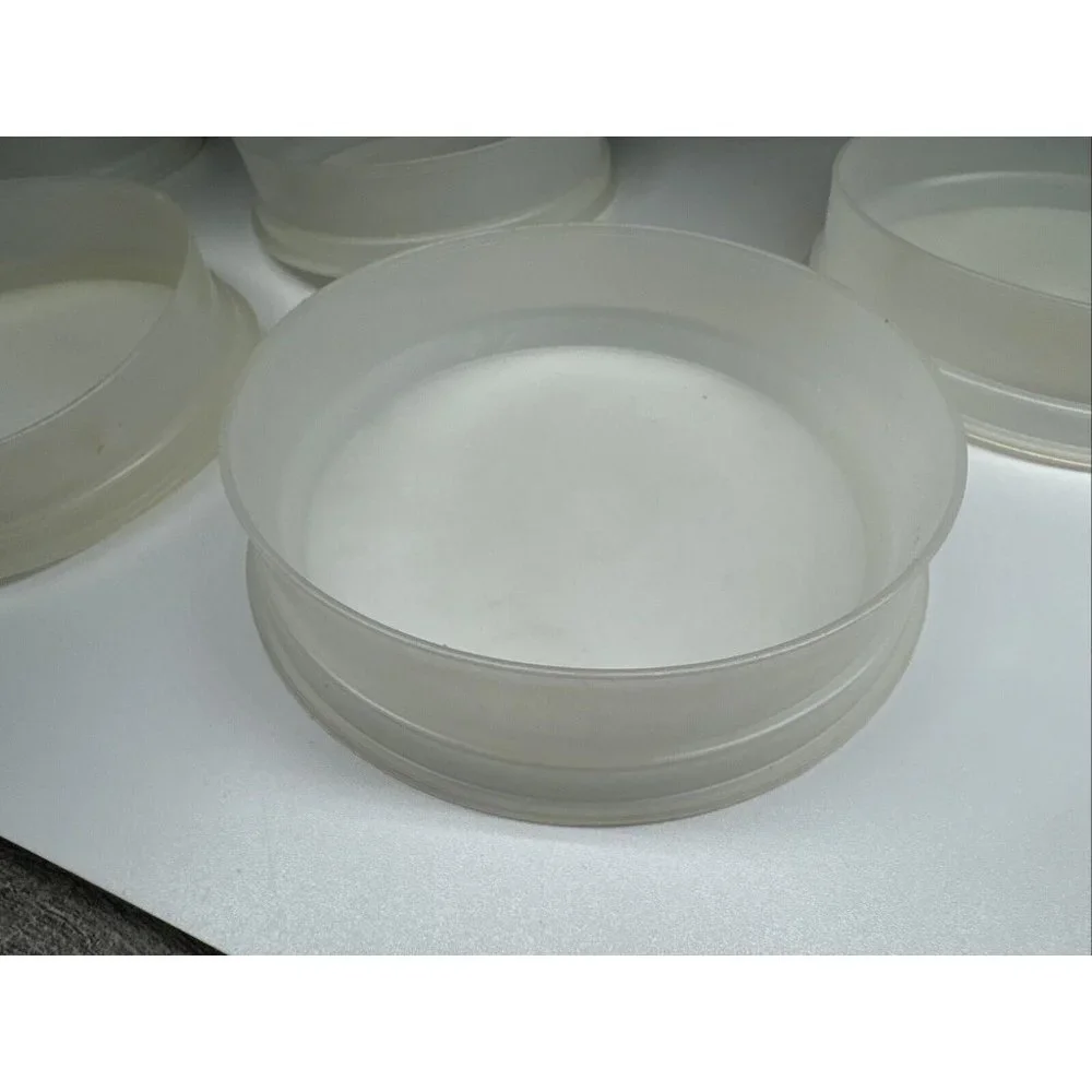 Tupperware Clear Hamburger Keepers & Lid Set Vintage 6 Pieces Replacement 4 inch