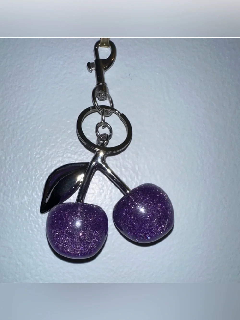 Valentines Day Purple Cherry Keychain (BAG NOT INCLUDED)