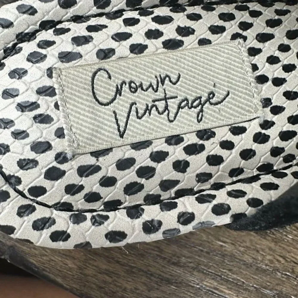 Crown Vintage Sz 7 1/2M Women's‎ Black Korine Espadrille Platform Sandal