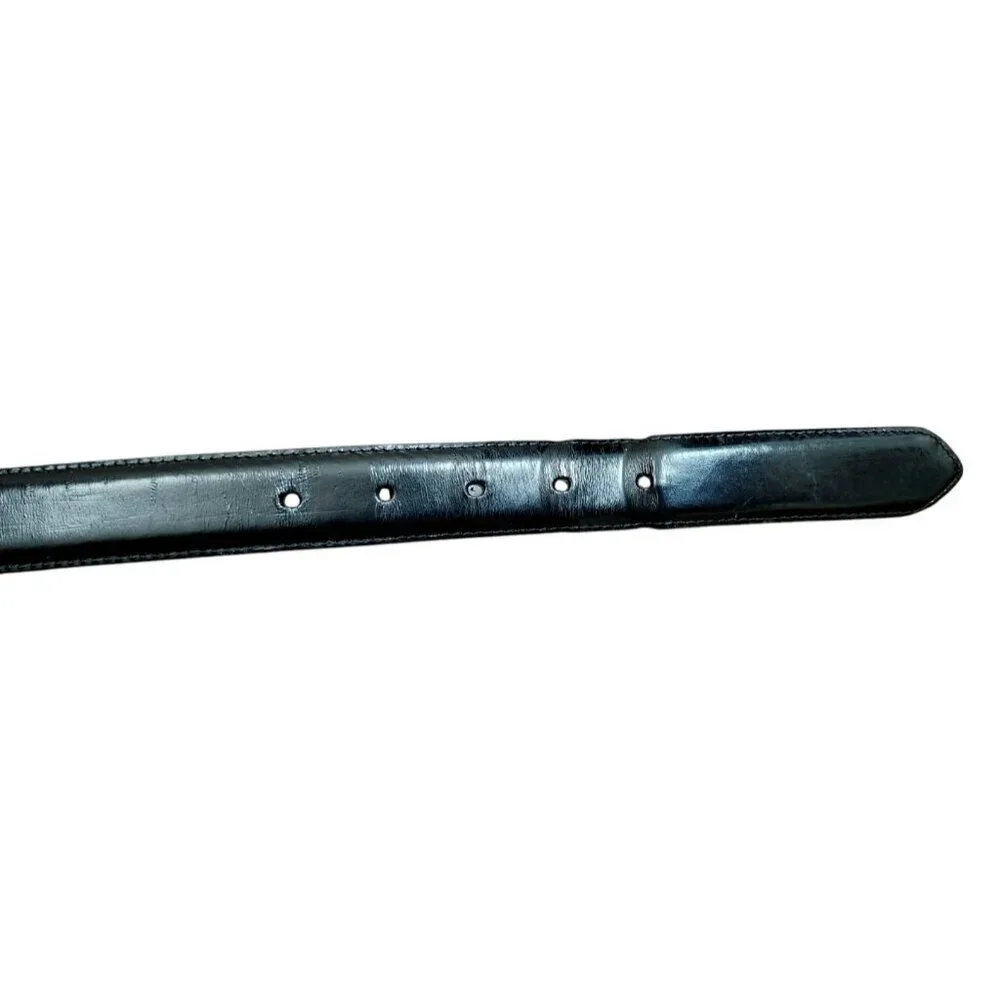 Coach Style # 3921 Shiny Black Leather Belt, Size 38''/ 95 cm