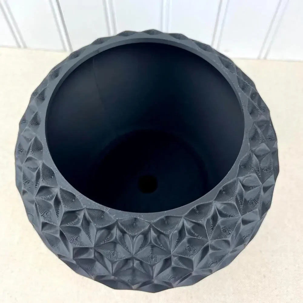 Geometric Planter, Trihex Planter Pot, Faceted Diamond Texture, Indoor Flower