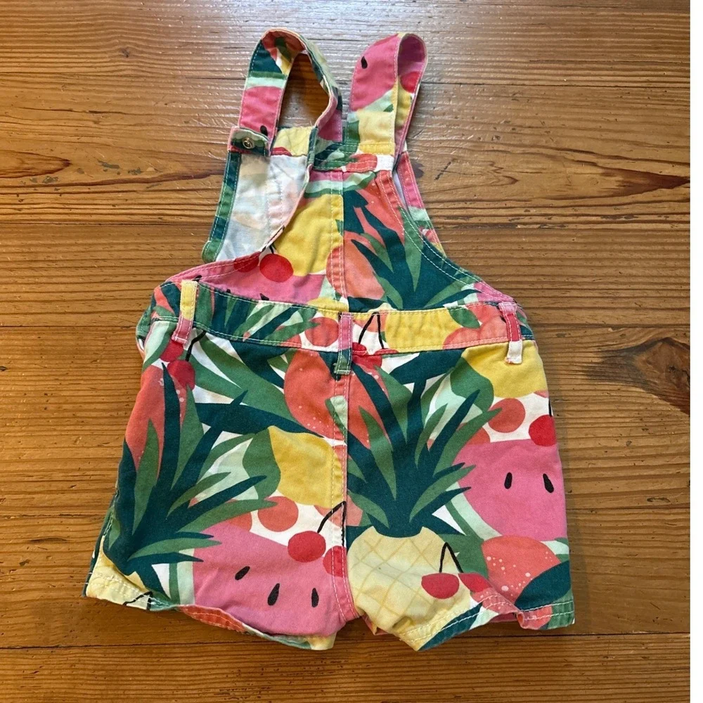 The Children's Place Shortalls Kids Multi Color Fruit Print Summer SIZE 2T