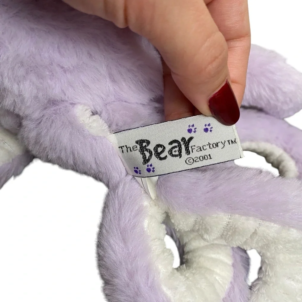 2001 Bear Factory Lilac Purple Octopus Plush Stuffed Animal