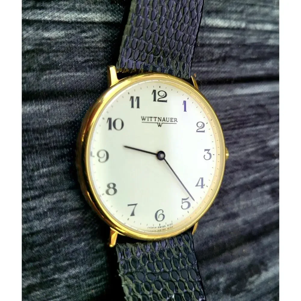 Vintage Wittnauer Mens Watch Swiss‎ Gold In Box New Battery