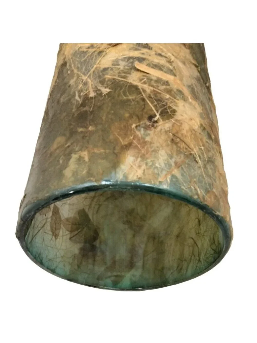 Artisan Crafted Natural Fiber Glass Lamp Shade Pendant Swag Jar Brown