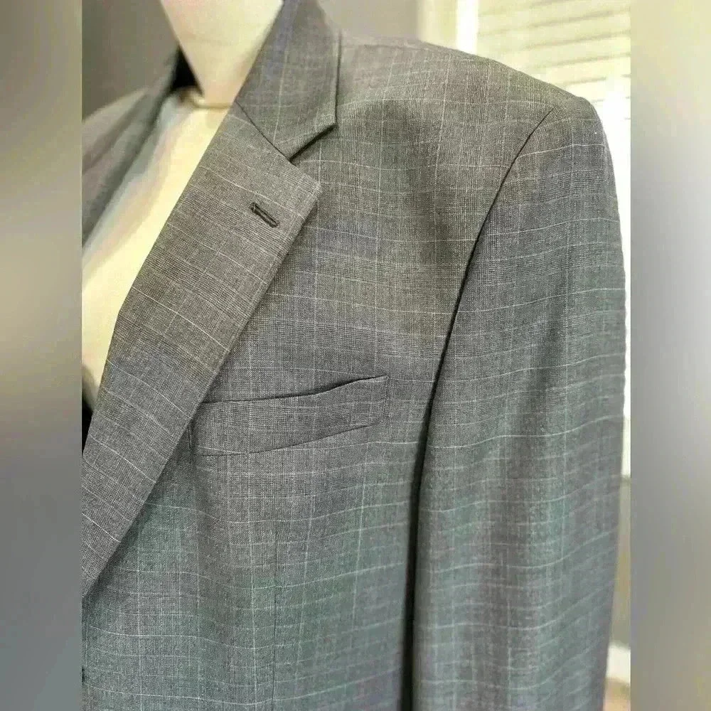 100% Wool Polo Ralph Ralph Lauren Woolmark Gray Mens Size 42R Jacket Blazer
