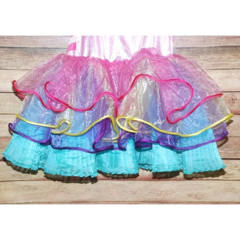 Girls Handmade Candy Girl Halloween Costume Tutu Dress Size M Layered Tulle Bow