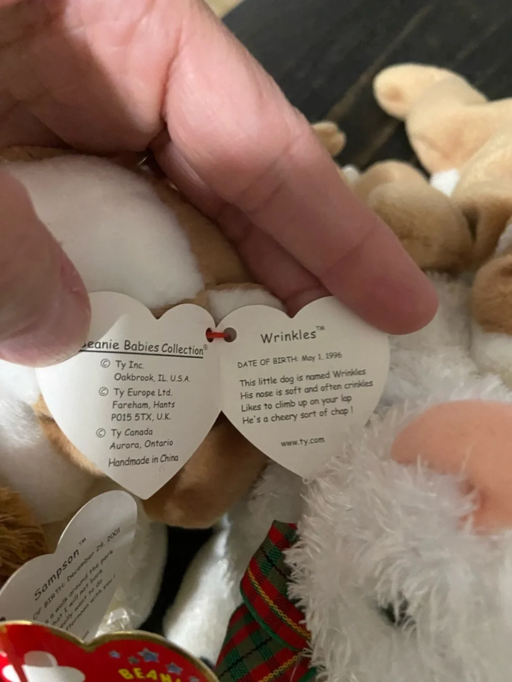 TY Beanie Baby Plush Dog Collection - Assorted Tan, Brown, White, Black, Gray