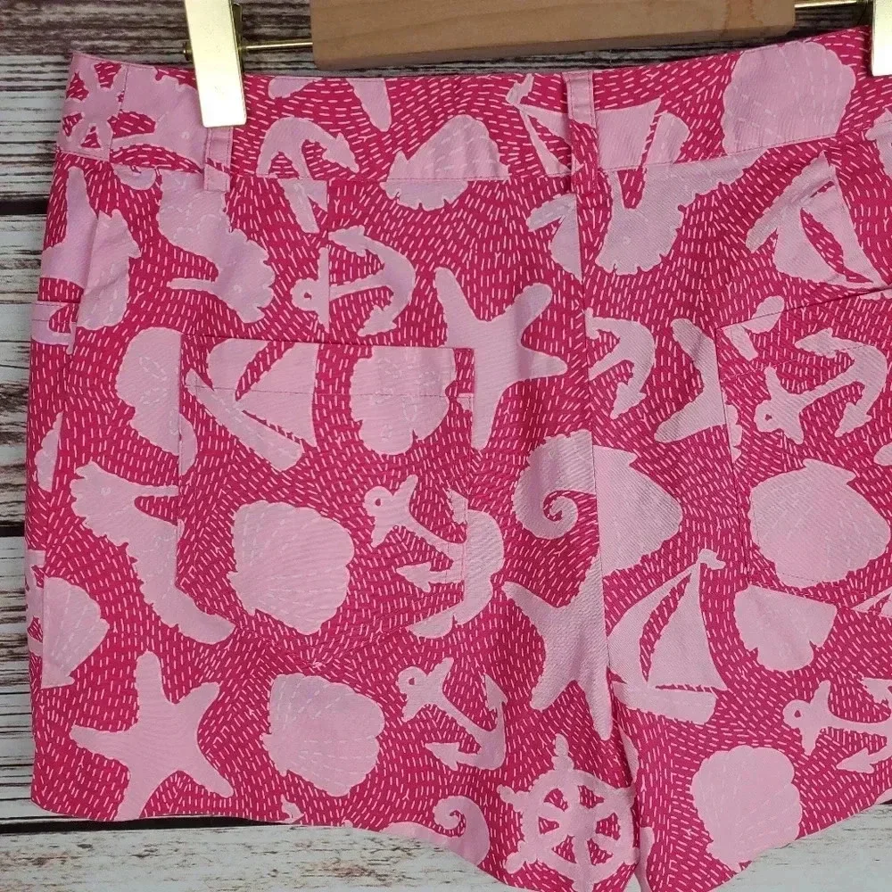 Lilly Pulitzer Womens Size 0 Pink Anchor, Sea Shell, Starfish Print Shorts