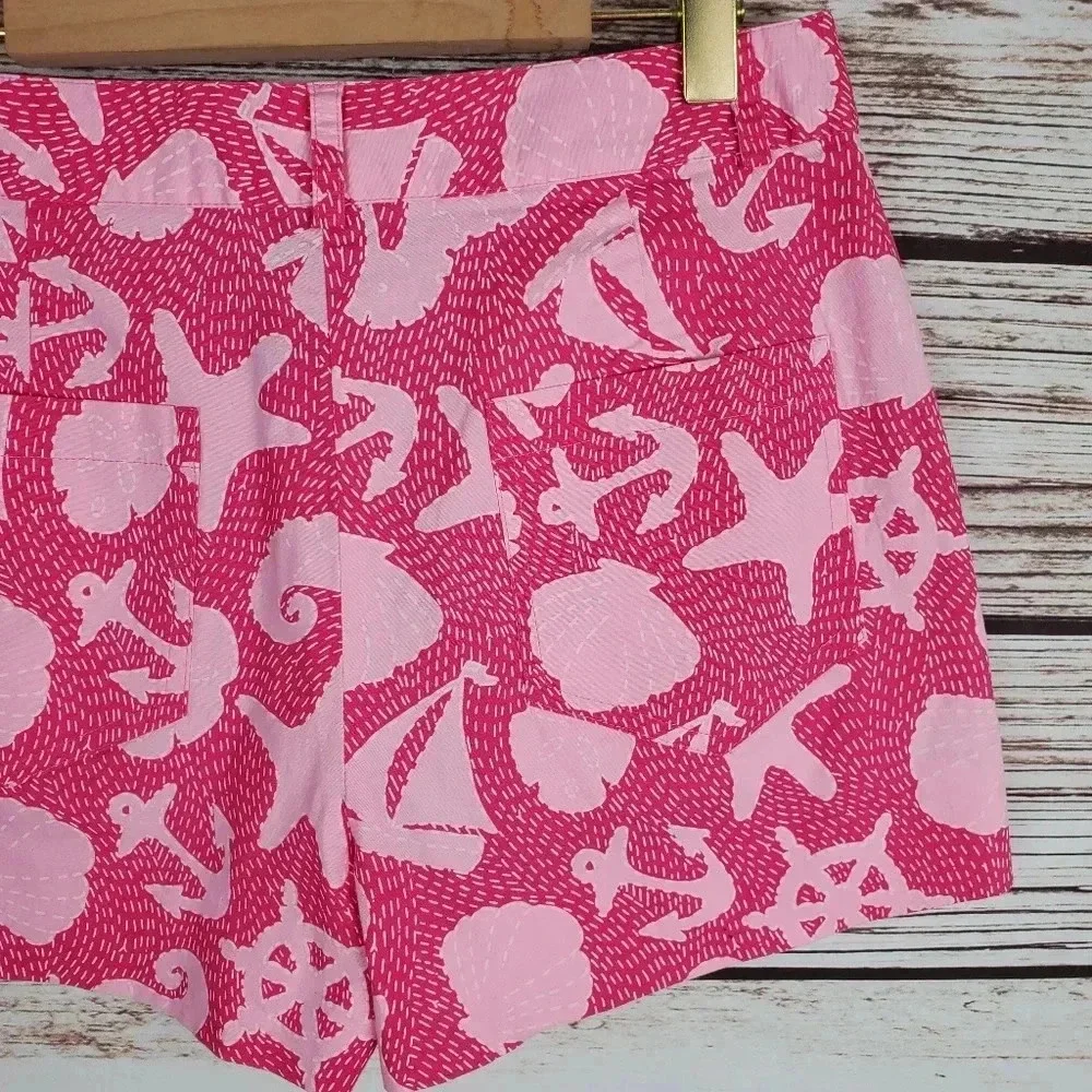 Lilly Pulitzer Womens Size 0 Pink Anchor, Sea Shell, Starfish Print Shorts