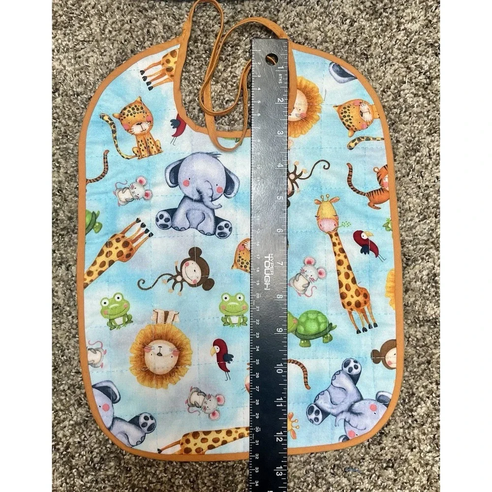 Lot Of 6 Quilted Handmade Bibs Assorted Large Size 12
