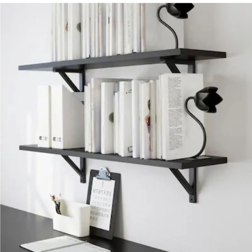 IKEA BAKHASARE Bookend Steel flower Tulip Black (SET OF 2)