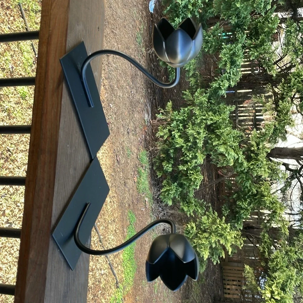 IKEA BAKHASARE Bookend Steel flower Tulip Black (SET OF 2)