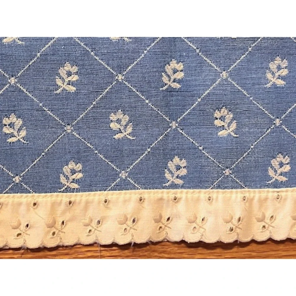 permanent press drapery blue floral
