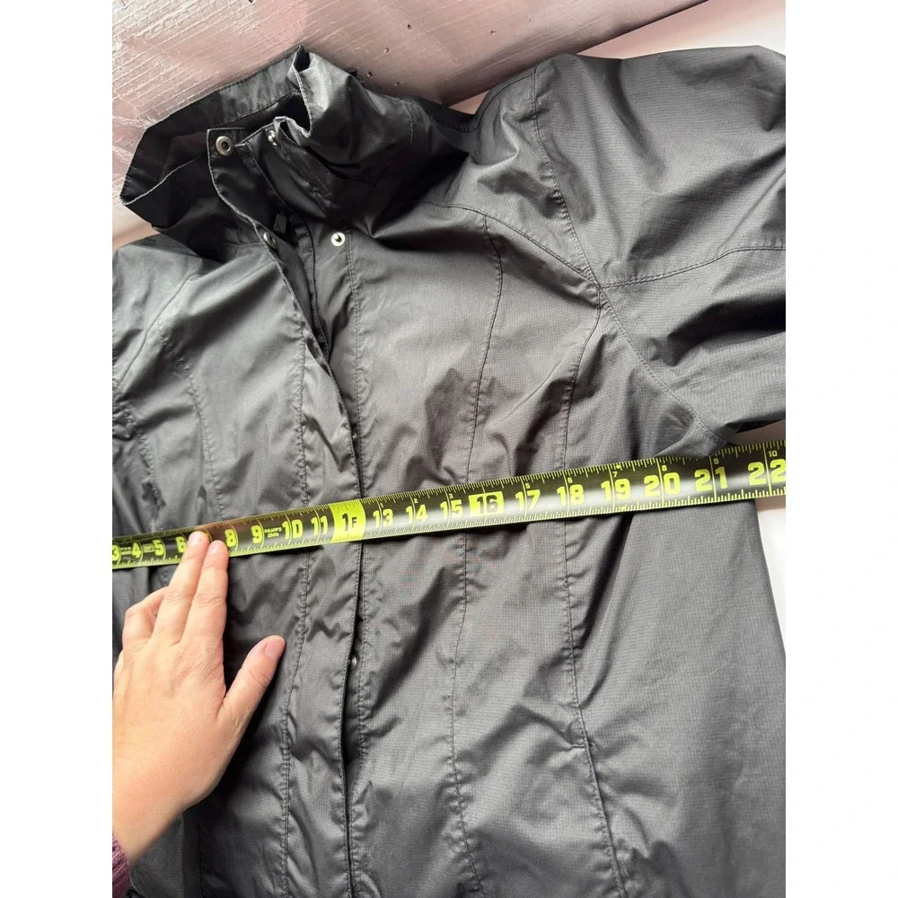 Eddie Bauer Windbreaker Rain Jacket Women XL Black Lightweight Full Zip Gorpcore
