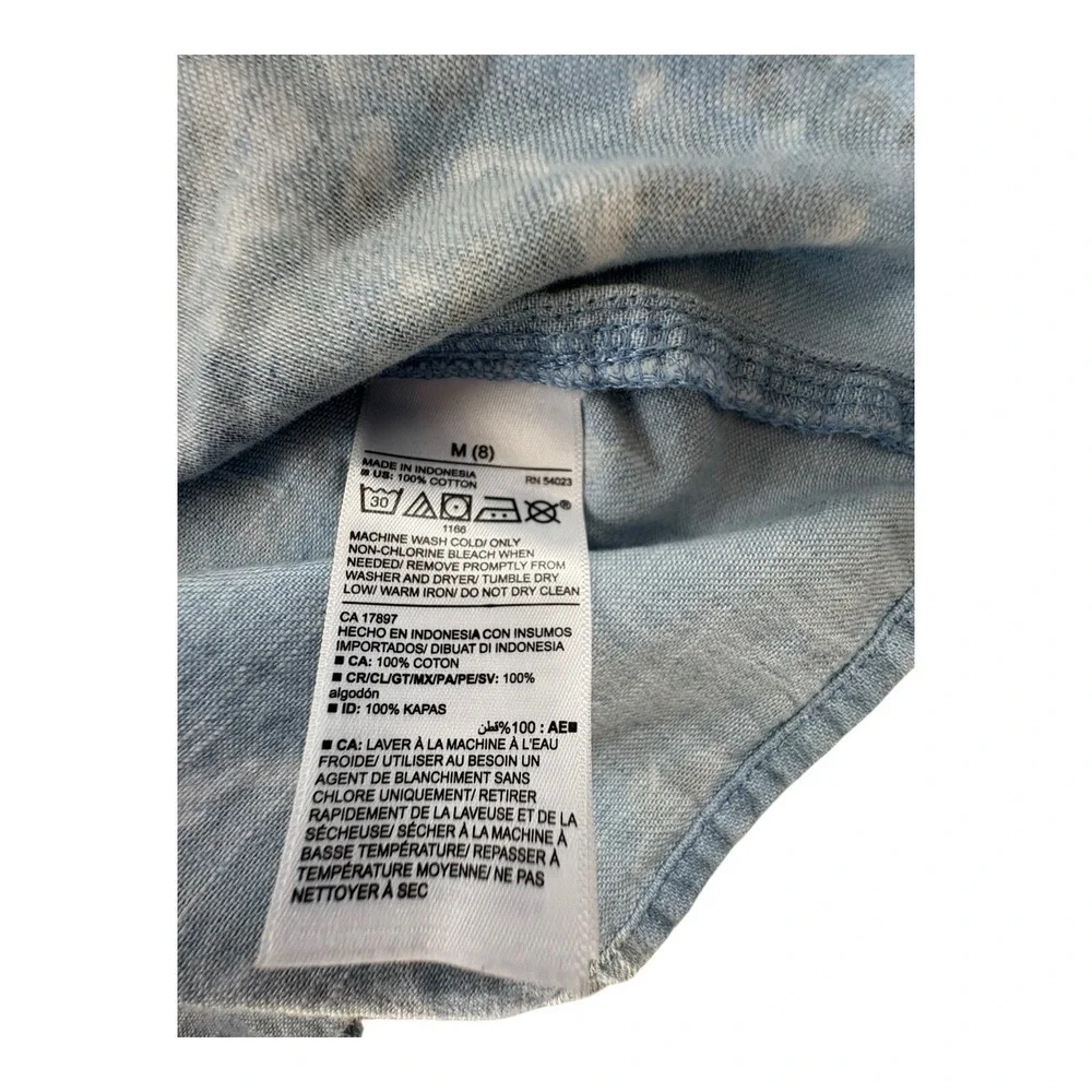 Old Navy Girls Chambray Tiered Dress‎ Size 8 Blue Floral Short Sleeve