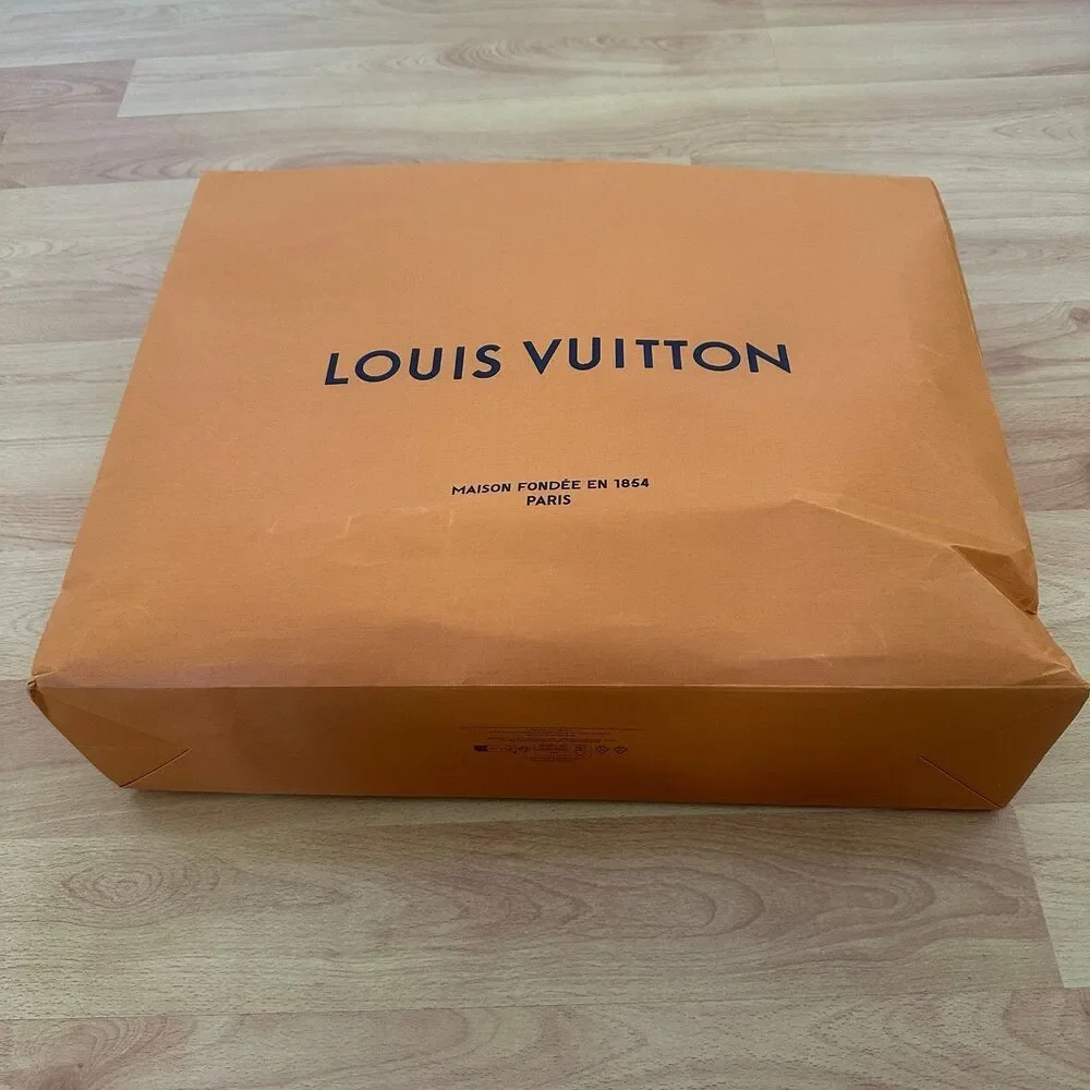 LV Louis Vuitton Paper Shopping Bag - orange large, 18.75