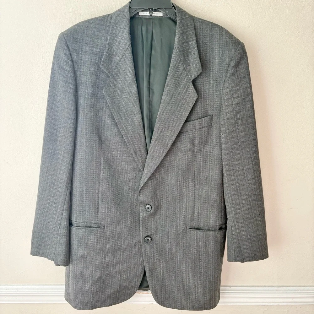 Vintage Yves St Laurent Gray Pure Wool Blazer