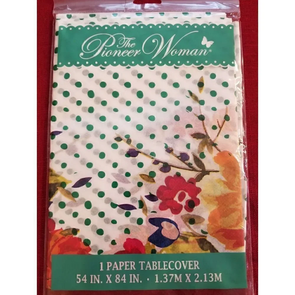 PIONEER WOMAN PAPER TABLECLOTH 54 X 84 ~ TIMELESS FLORAL