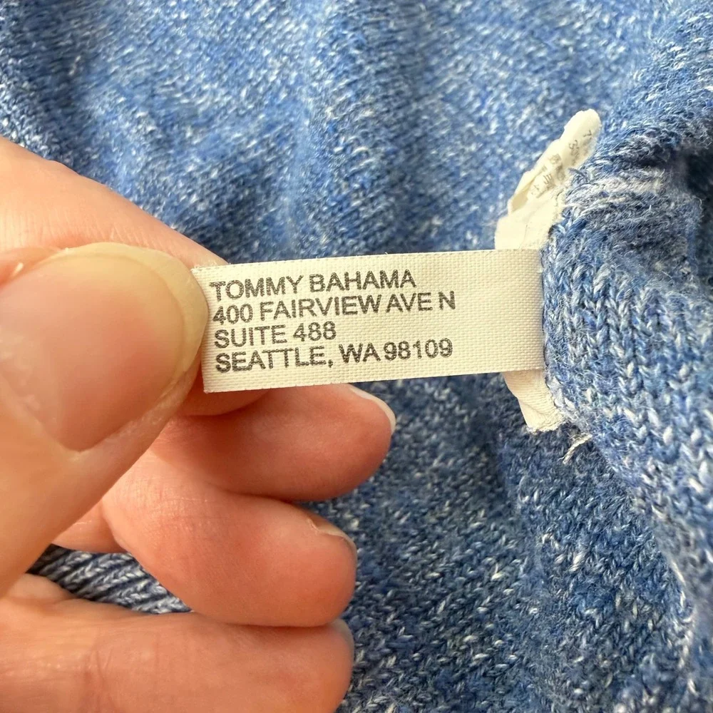 Tommy Bahama Linen Blend Quarter Zip Sweater Mens Reversible Pullover Mock Neck