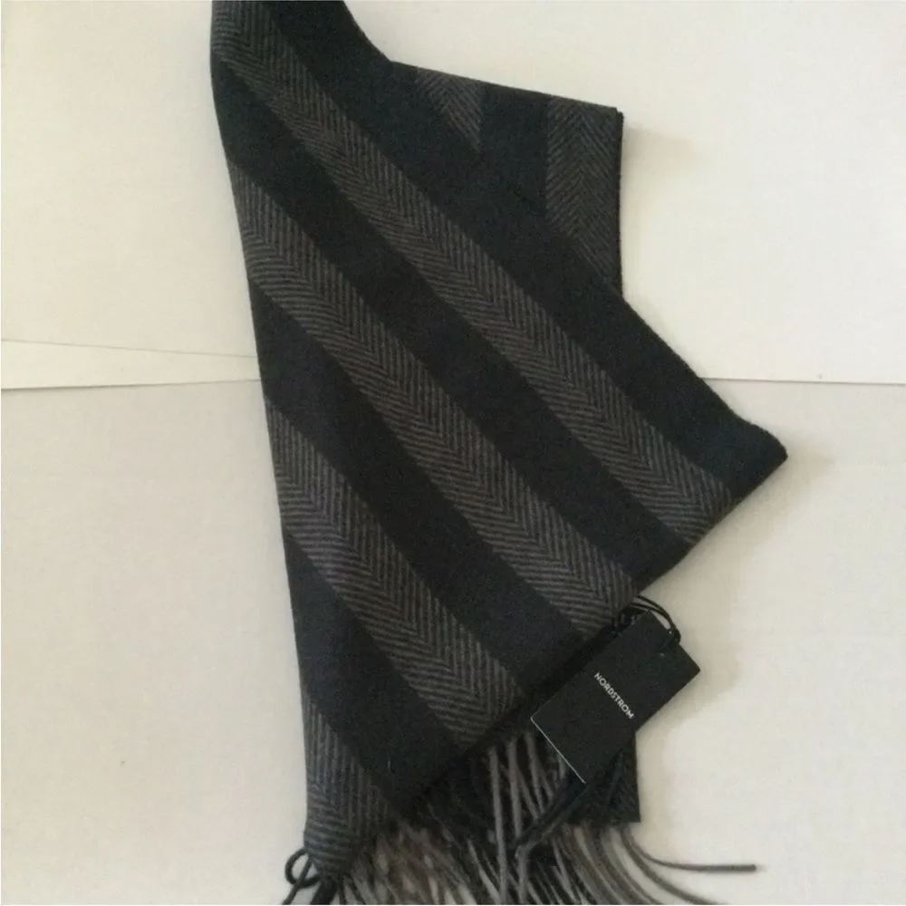 Nordstrom Black and Gray Men's Scarf