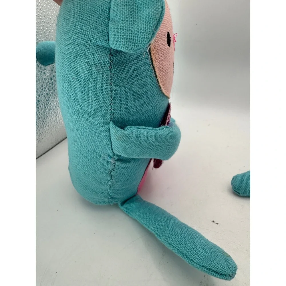Cute Teal‎ Monkey Plush Stuffed Animal Glitter Heart Valentine Love