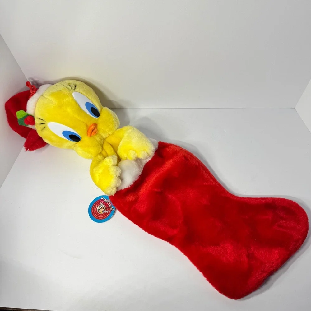 Vintage 1991 Looney Tunes Tweety Bird Plush Christmas Stocking Warner Bros 25