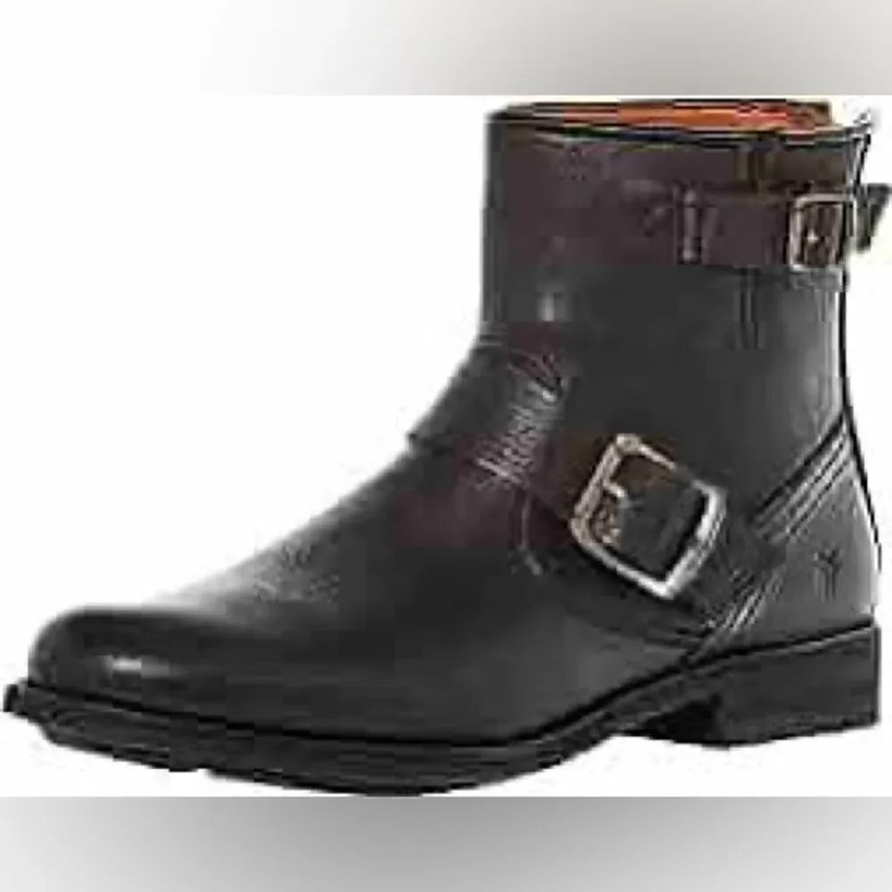 NWOT Frye Boots Tyler Engineer Ankle Buckle Leather Black Size 6