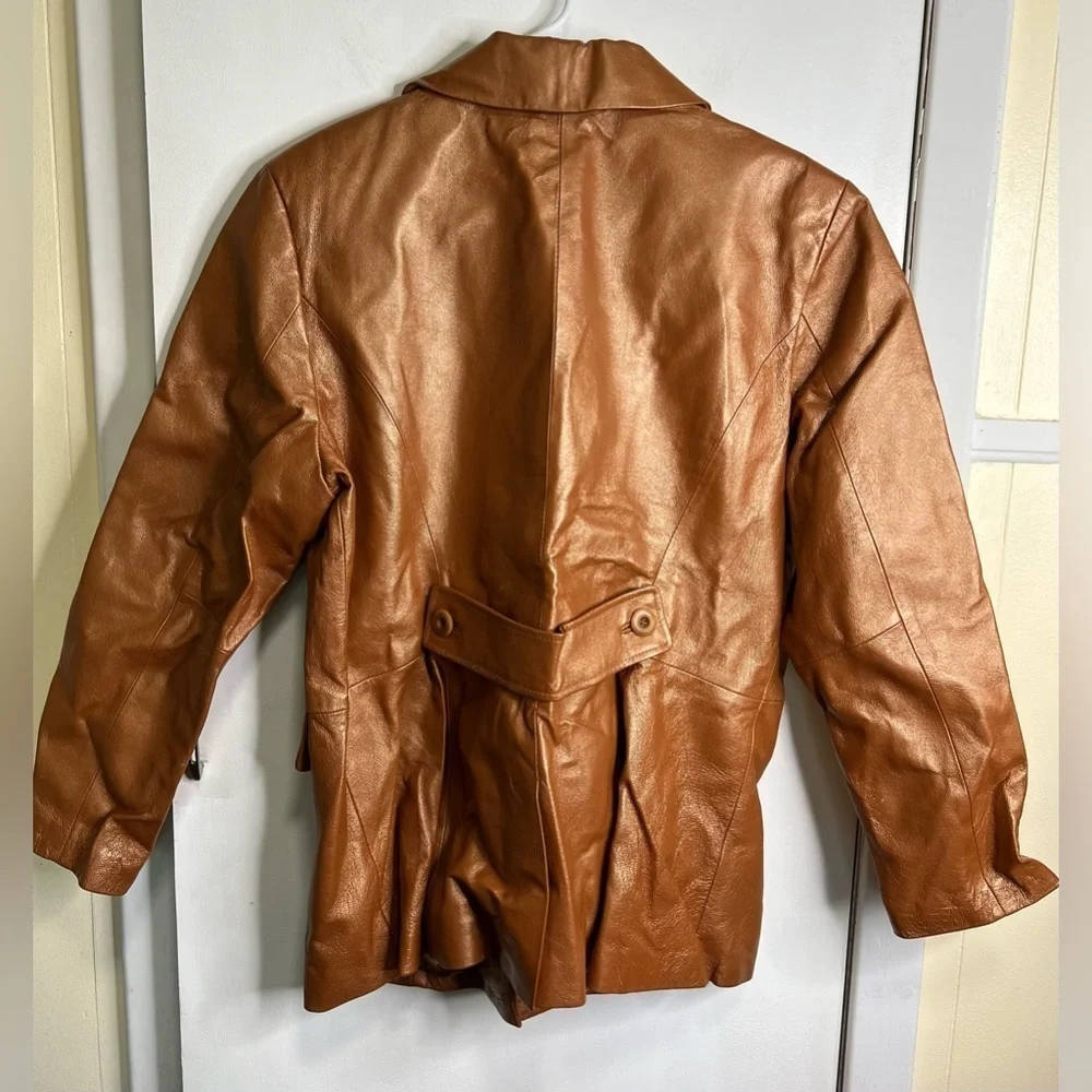 Terry Lewis Classic Luxuries Genuine Leather Button Down Blazer Jacket