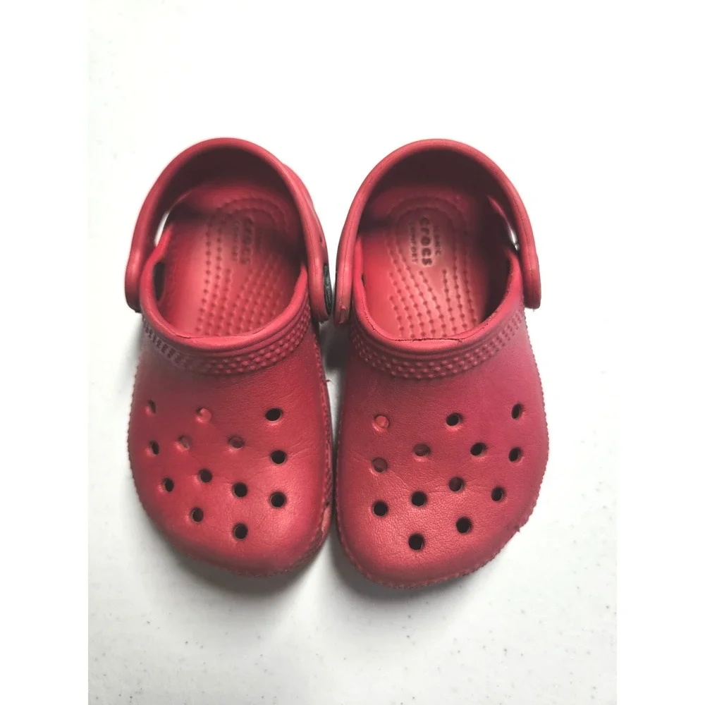 Crocs Classic Clog Toddler 6 baby Red Slip On Shoes Kids Lightweight Comfort