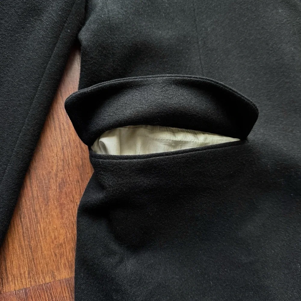 VTG Ashford & Banks 100%‎ Cashmere Blazer Black Mens 50R Made In USA Luxury