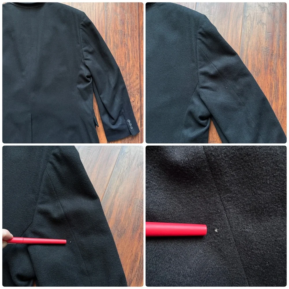 VTG Ashford & Banks 100%‎ Cashmere Blazer Black Mens 50R Made In USA Luxury