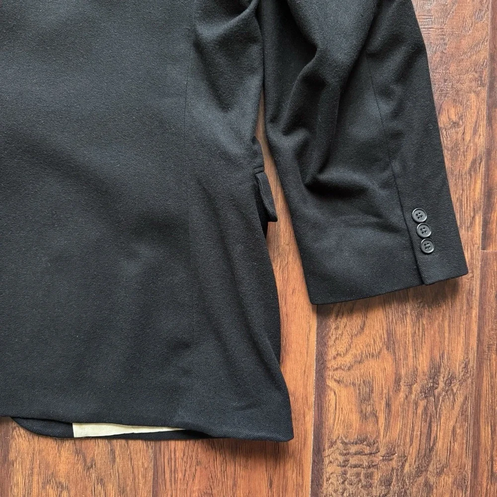 VTG Ashford & Banks 100%‎ Cashmere Blazer Black Mens 50R Made In USA Luxury