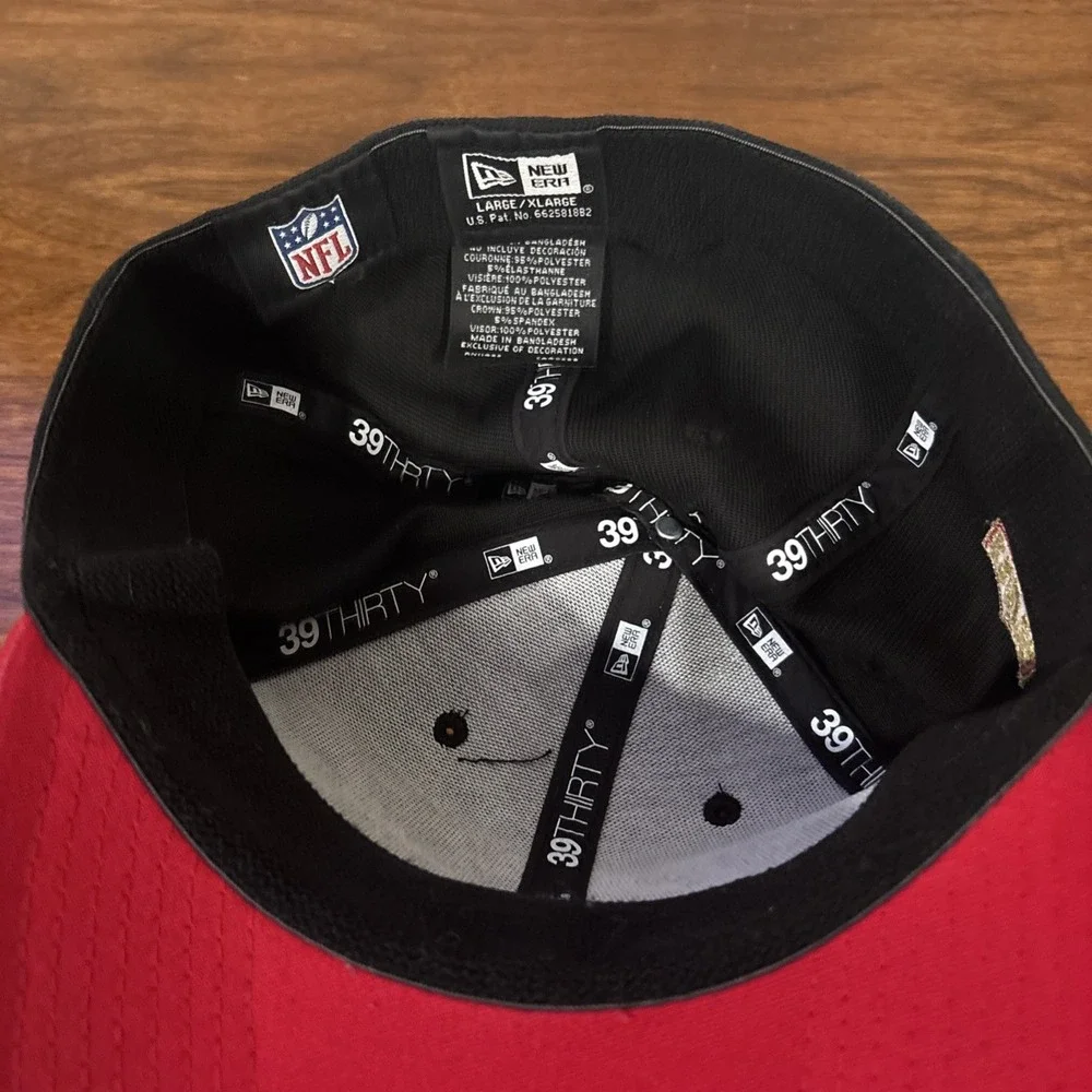 New Era 59fifty San Francisco 49ers Hat Cap Red Black NFL Large /XL‎ Spellout