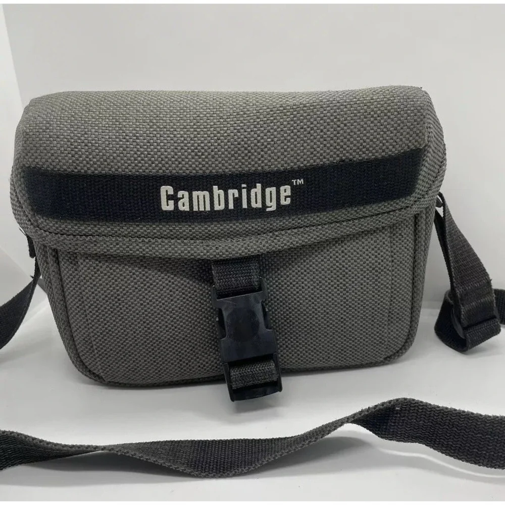 Cambridge‎ Camera Bag Repositionable Padded Inserts Gray Tweed Durable Stylish