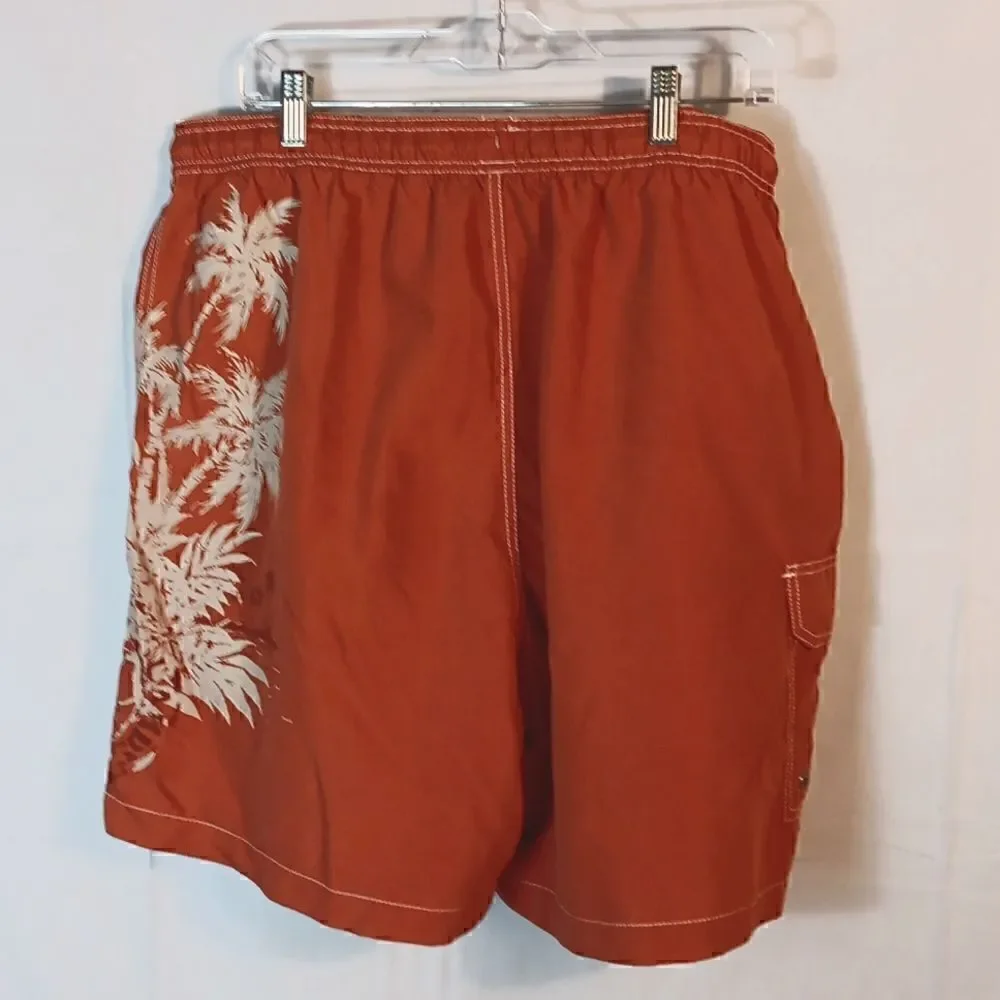 Caribbean Joe Hawaiian Print Men's Swim Trunks