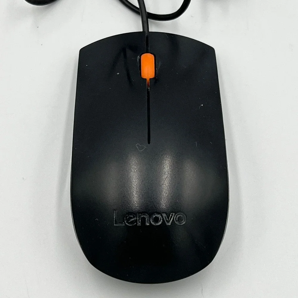 Lenovo EMS-537A Wired USB Optical Mouse Unisex OS Black Very Good Ergonomic