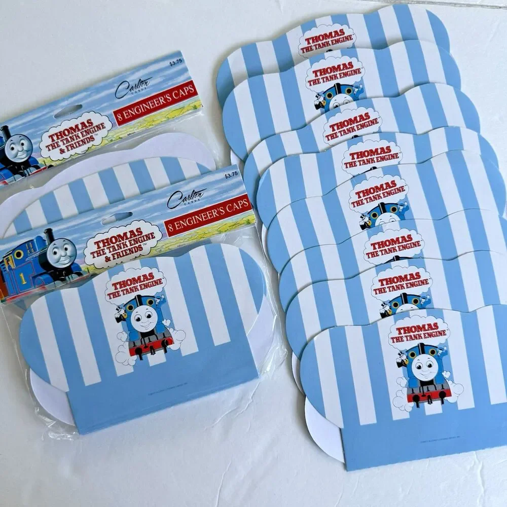 Vtg 90s Thomas The Tank Engine Engineer’s Caps Birthday Party Lot of 24 Hats